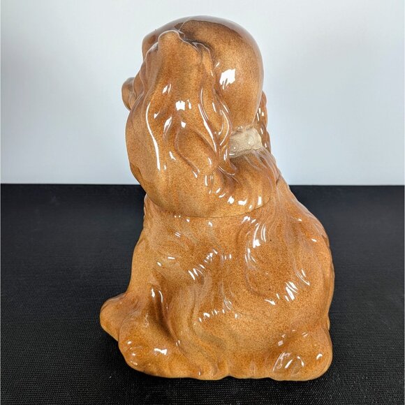 Vintage 1960s USA Pottery Handpainted Cocker Spaniel Cookie Treat Jar - Picture 5 of 7